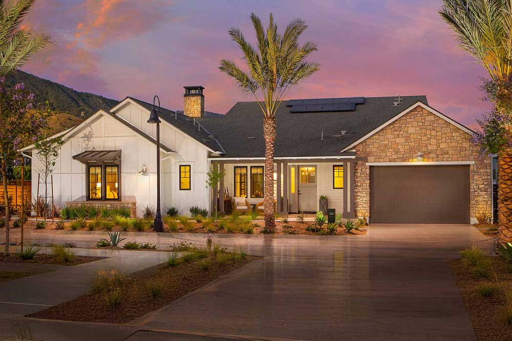 concept rendering of a single family home – plan 8 at night